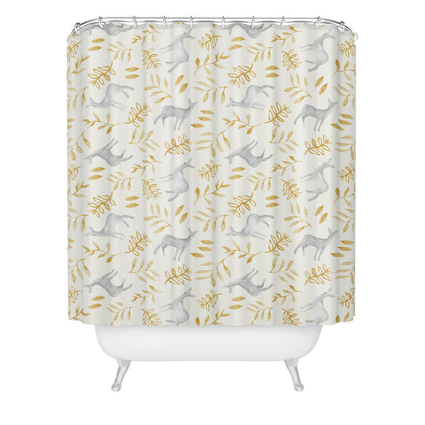 Little Arrow Design Co watercolor woodland Shower Curtain