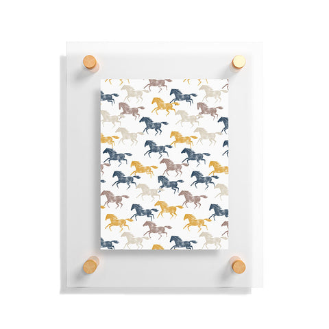 Little Arrow Design Co wild horses blue Floating Acrylic Print