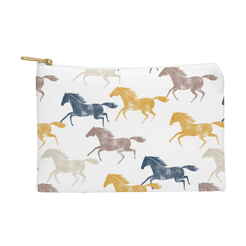 Little Arrow Design Co wild horses blue Pouch