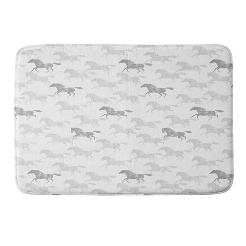 Little Arrow Design Co wild horses gray Memory Foam Bath Mat