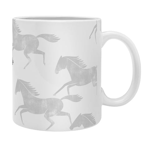 Little Arrow Design Co wild horses gray Coffee Mug