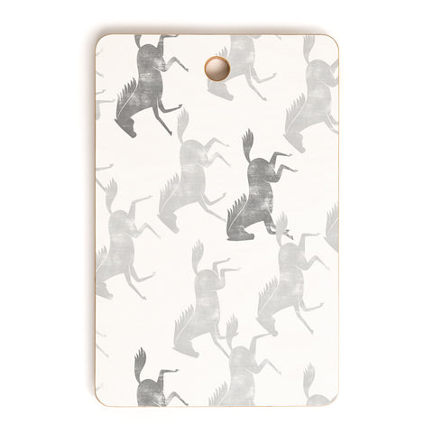 Little Arrow Design Co wild horses gray Cutting Board Rectangle