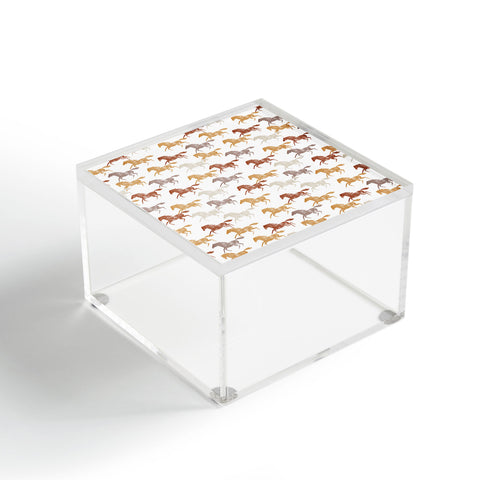 Little Arrow Design Co wild horses orange Acrylic Box