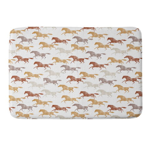 Little Arrow Design Co wild horses orange Memory Foam Bath Mat