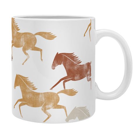 Little Arrow Design Co wild horses orange Coffee Mug