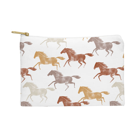 Little Arrow Design Co wild horses orange Pouch