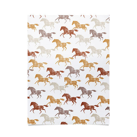 Little Arrow Design Co wild horses orange Poster