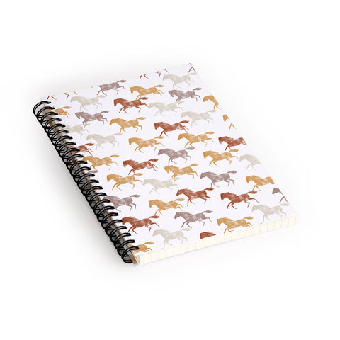 Little Arrow Design Co wild horses orange Spiral Notebook
