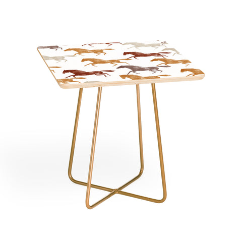 Little Arrow Design Co wild horses orange Side Table