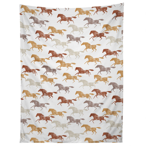 Little Arrow Design Co wild horses orange Tapestry