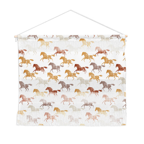 Little Arrow Design Co wild horses orange Wall Hanging Landscape