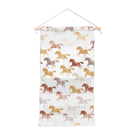 Little Arrow Design Co wild horses orange Wall Hanging Portrait