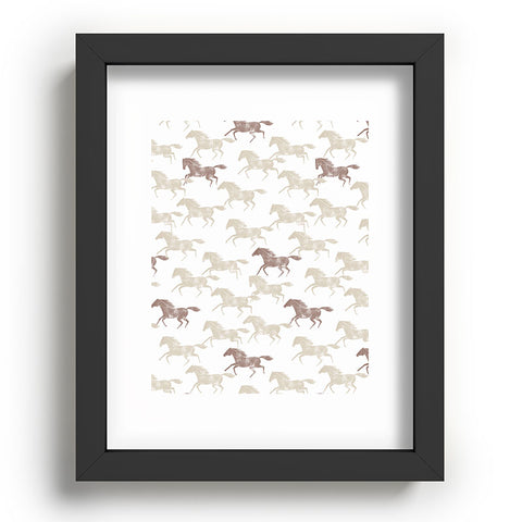 Little Arrow Design Co wild horses tan Recessed Framing Rectangle