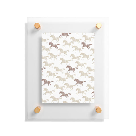 Little Arrow Design Co wild horses tan Floating Acrylic Print