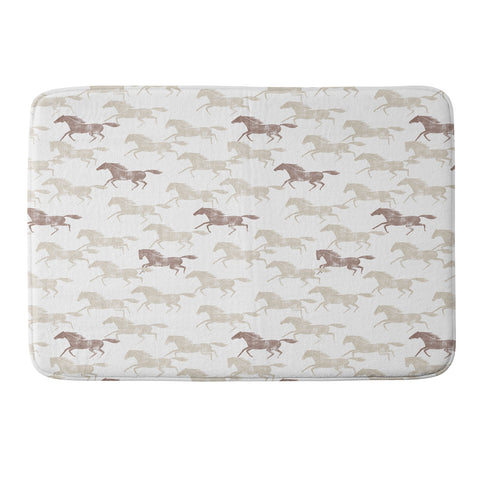 Little Arrow Design Co wild horses tan Memory Foam Bath Mat