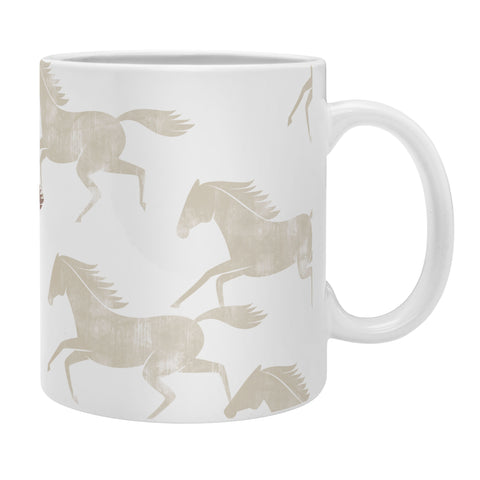 Little Arrow Design Co wild horses tan Coffee Mug