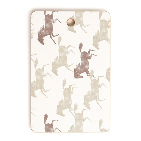 Little Arrow Design Co wild horses tan Cutting Board Rectangle