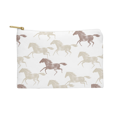 Little Arrow Design Co wild horses tan Pouch