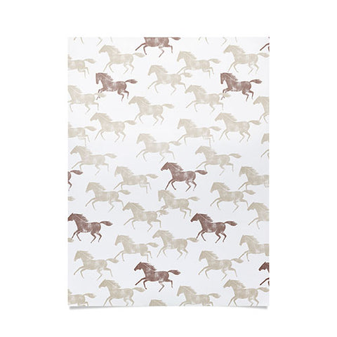 Little Arrow Design Co wild horses tan Poster