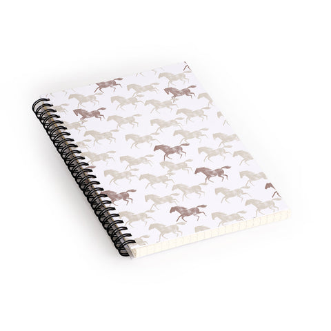Little Arrow Design Co wild horses tan Spiral Notebook