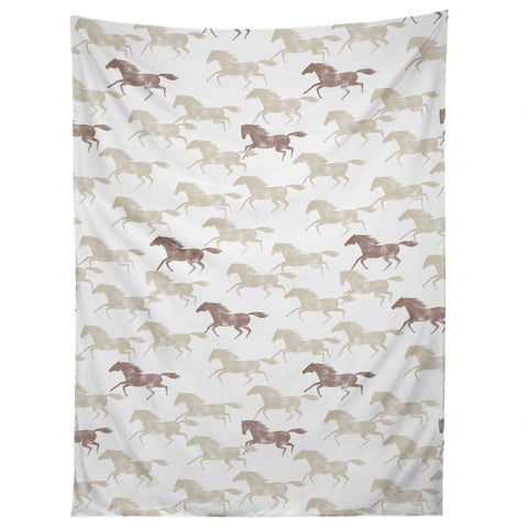 Little Arrow Design Co wild horses tan Tapestry