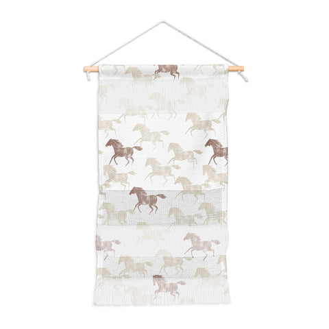 Little Arrow Design Co wild horses tan Wall Hanging Portrait