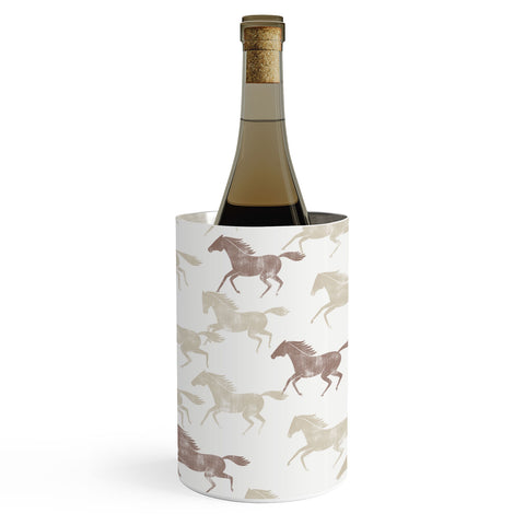 Little Arrow Design Co wild horses tan Wine Chiller