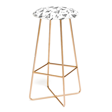 Little Arrow Design Co winter deer in black watercolor Bar Stool