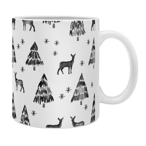 Little Arrow Design Co winter deer in black watercolor Coffee Mug