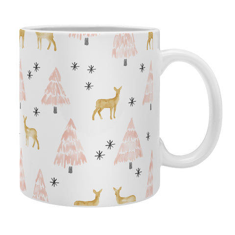 Little Arrow Design Co winter deer in blush watercolor Coffee Mug