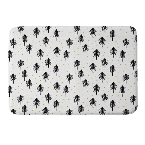 Little Arrow Design Co winter pines Memory Foam Bath Mat