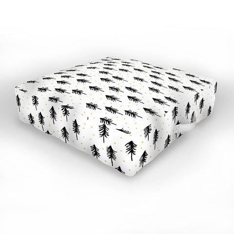 Little Arrow Design Co winter pines Outdoor Floor Cushion