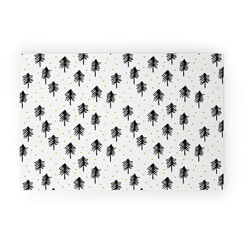 Little Arrow Design Co winter pines Welcome Mat