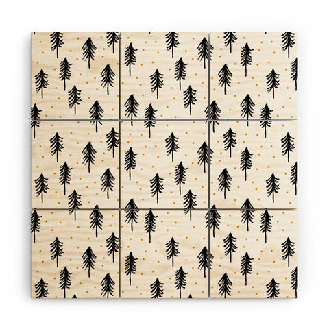 Little Arrow Design Co winter pines Wood Wall Mural