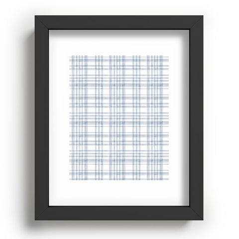 Little Arrow Design Co Winter Watercolor Plaid Blue Recessed Framing Rectangle