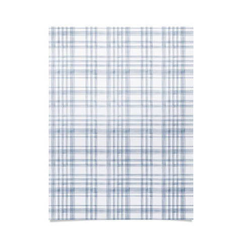 Little Arrow Design Co Winter Watercolor Plaid Blue Poster