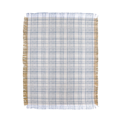 Little Arrow Design Co Winter Watercolor Plaid Blue Throw Blanket