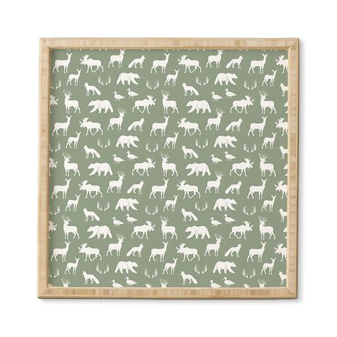 Little Arrow Design Co woodland on sage Framed Wall Art