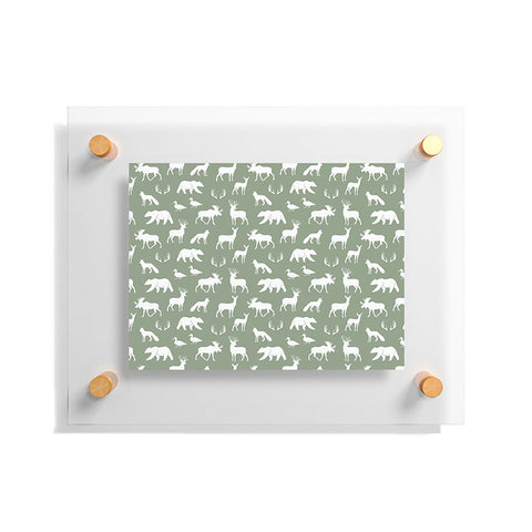 Little Arrow Design Co woodland on sage Floating Acrylic Print