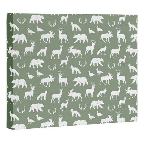 Little Arrow Design Co woodland on sage Art Canvas