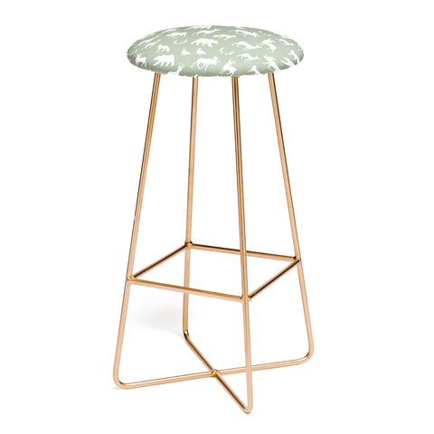 Little Arrow Design Co woodland on sage Bar Stool