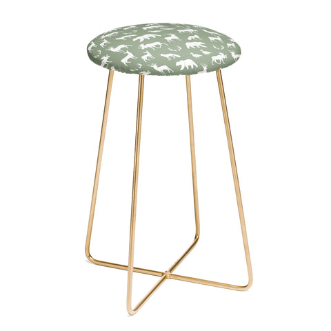 Little Arrow Design Co woodland on sage Counter Stool