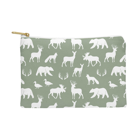 Little Arrow Design Co woodland on sage Pouch