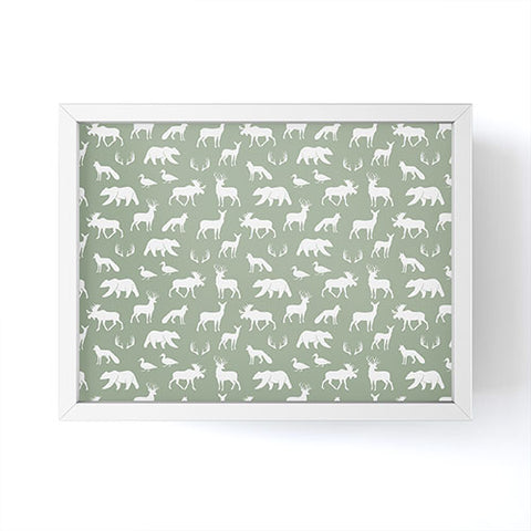 Little Arrow Design Co woodland on sage Framed Mini Art Print