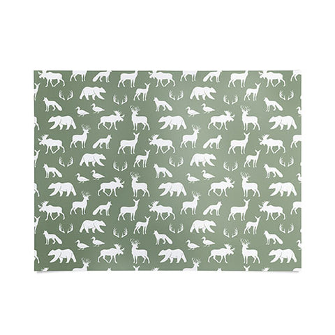 Little Arrow Design Co woodland on sage Poster