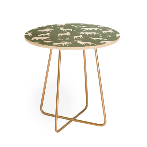 Little Arrow Design Co woodland on sage Round Side Table