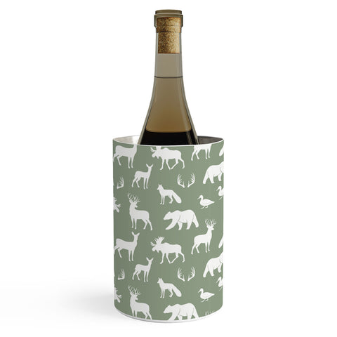 Little Arrow Design Co woodland on sage Wine Chiller