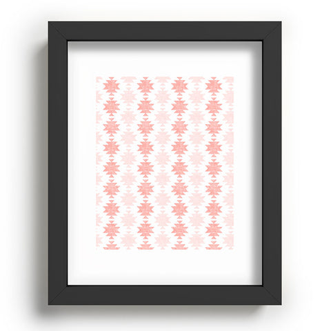 Little Arrow Design Co Woven Aztec in Coral Recessed Framing Rectangle