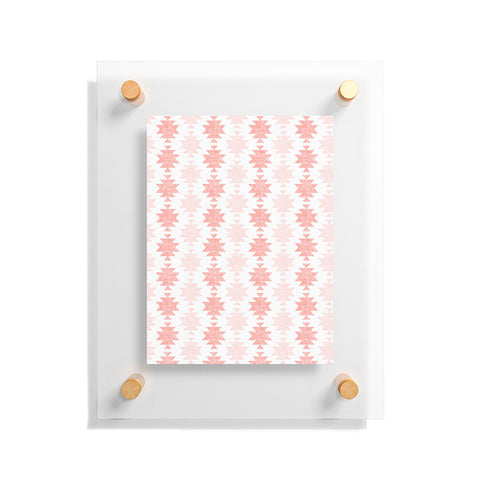 Little Arrow Design Co Woven Aztec in Coral Floating Acrylic Print