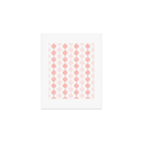 Little Arrow Design Co Woven Aztec in Coral Art Print